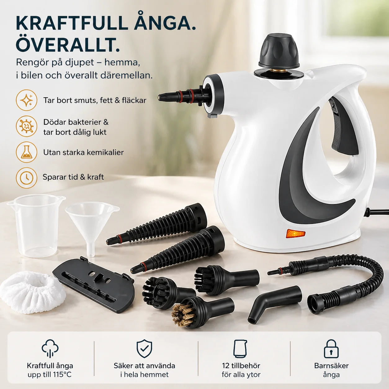 Steelmist™ | Kraftfull Ångtvätt utan Kemikalier