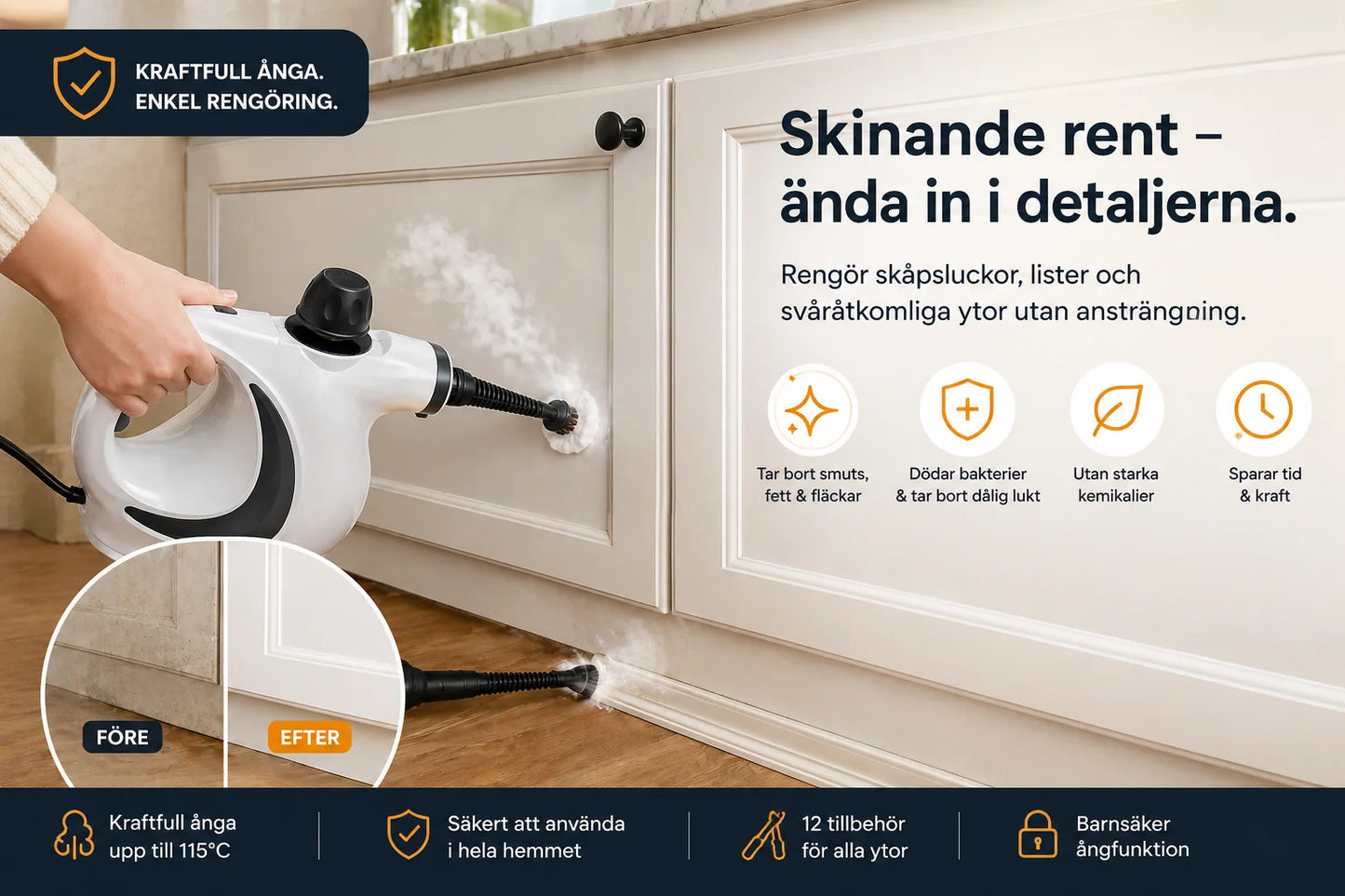 Steelmist™ | Kraftfull Ångtvätt utan Kemikalier