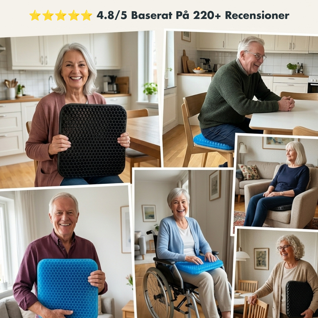 Flow Sit™| Ergonomisk Gelkudde för Rygg, Höft & Bättre Sittkomfort