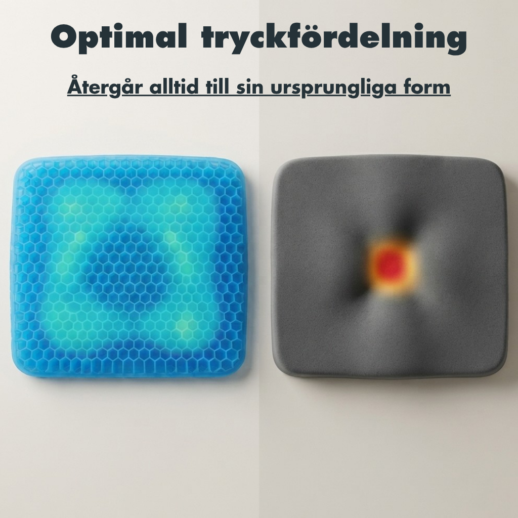 Flow Sit™| Ergonomisk Gelkudde för Rygg, Höft & Bättre Sittkomfort