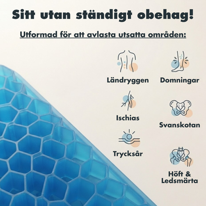 Flow Sit™| Ergonomisk Gelkudde för Rygg, Höft & Bättre Sittkomfort