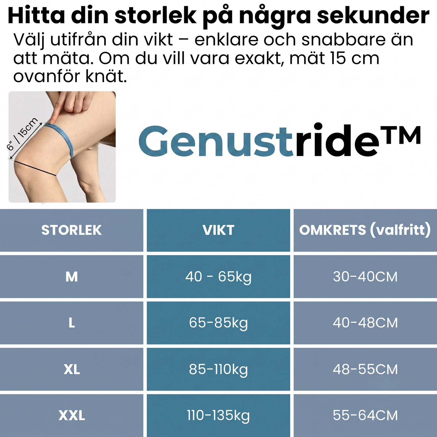 Genustride™ | Justerbart Knästöd för Smärtfri Rörelse