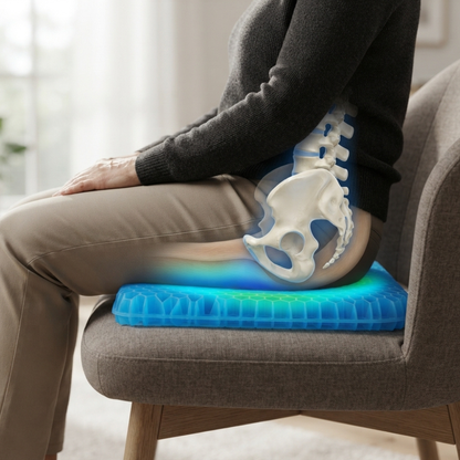 Flow Sit™| Ergonomisk Gelkudde för Rygg, Höft & Bättre Sittkomfort